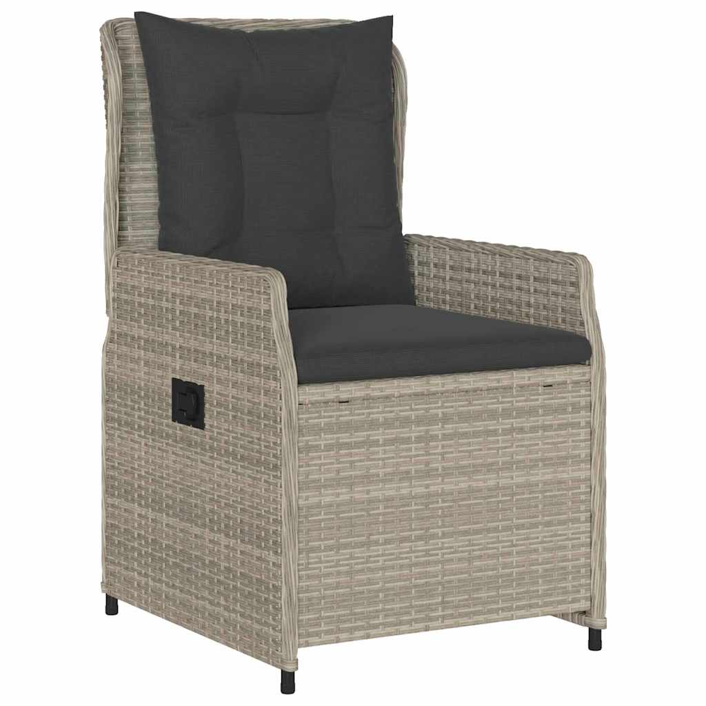 Conjunto de Comedor de Jardín 3 pcs Gris Claro ratán sintético