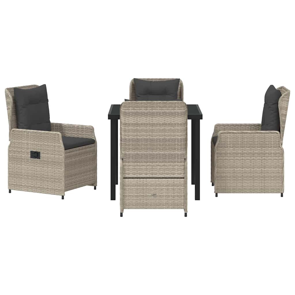Conjunto de Comedor de Jardín 5 pcs Gris Claro ratán sintético