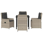 Conjunto de Comedor de Jardín 5 pcs Gris Claro ratán sintético