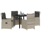 Conjunto de Comedor de Jardín 5 pcs Gris Claro ratán sintético