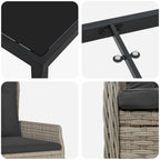 Conjunto de Comedor de Jardín 7 pcs Gris Claro ratán sintético