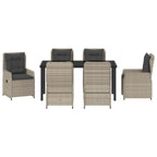 Conjunto de Comedor de Jardín 7 pcs Gris Claro ratán sintético