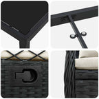 Conjunto de Comedor de Jardín 3 pcs Negro ratán sintético
