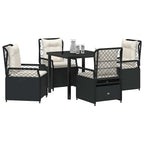Conjunto de Comedor de Jardín 5 pcs Negro ratán sintético