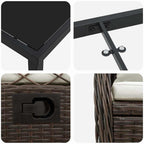 Conjunto de Comedor de Jardín 9 pcs Marrón ratán sintético