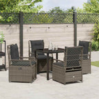 Conjunto de Comedor de Jardín 5 pcs Gris ratán sintético