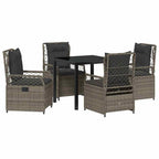 Conjunto de Comedor de Jardín 5 pcs Gris ratán sintético