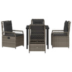 Conjunto de Comedor de Jardín 5 pcs Gris ratán sintético