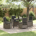 Conjunto de Comedor de Jardín 5 pcs Gris ratán sintético