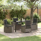 Conjunto de Comedor de Jardín 5 pcs Gris ratán sintético