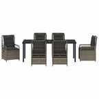 Conjunto de Comedor de Jardín 7 pcs Gris ratán sintético
