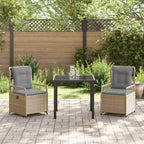 Conjunto de Comedor de Jardín 3 pcs Beige y Gris Claro
