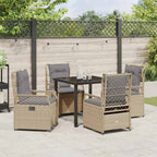 Conjunto de Comedor de Jardín 5 pcs Beige y Gris Claro