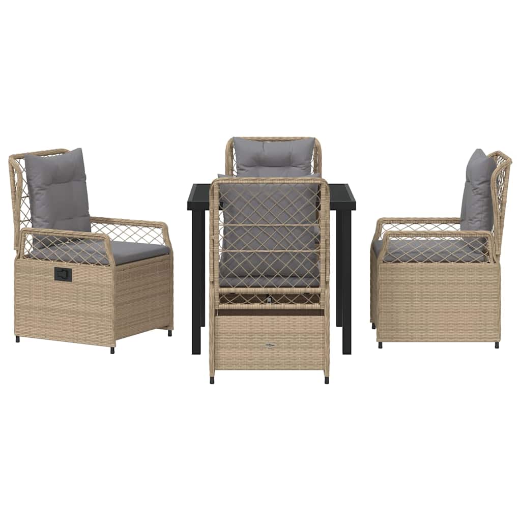 Conjunto de Comedor de Jardín 5 pcs Beige y Gris Claro