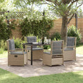 Conjunto de Comedor de Jardín 5 pcs Beige y Gris Claro
