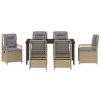 Conjunto de Comedor de Jardín 7 pcs Beige y Gris Claro