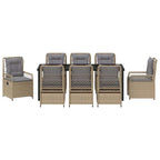 Conjunto de Comedor de Jardín 9 pcs Beige y Gris Claro