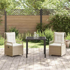 Conjunto de Comedor de Jardín 3 pcs Beige y crema