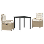 Conjunto de Comedor de Jardín 3 pcs Beige y crema
