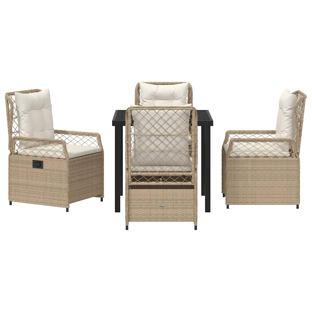 Conjunto de Comedor de Jardín 5 pcs Beige y crema