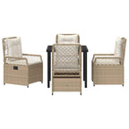 Conjunto de Comedor de Jardín 5 pcs Beige y crema