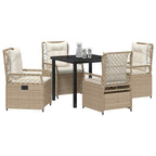 Conjunto de Comedor de Jardín 5 pcs Beige y crema