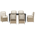 Conjunto de Comedor de Jardín 7 pcs Beige y crema
