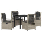 Conjunto de Comedor de Jardín 5 pcs Gris Claro ratán sintético