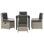 Conjunto de Comedor de Jardín 5 pcs Gris Claro ratán sintético
