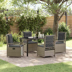 Conjunto de Comedor de Jardín 5 pcs Gris Claro ratán sintético