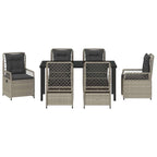 Conjunto de Comedor de Jardín 7 pcs Gris Claro ratán sintético