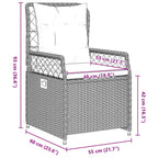 Conjunto de Comedor de Jardín 7 pcs Gris Claro ratán sintético