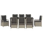 Conjunto de Comedor de Jardín 9 pcs Gris Claro ratán sintético