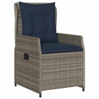 Conjunto de Comedor de Jardín con cojín 5 pcs Gris Poliratán