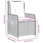 Conjunto de Comedor de Jardín con cojín 7 pcs Gris Poliratán