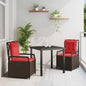Conjunto de Comedor de Jardín 3 pcs Gris ratán sintético