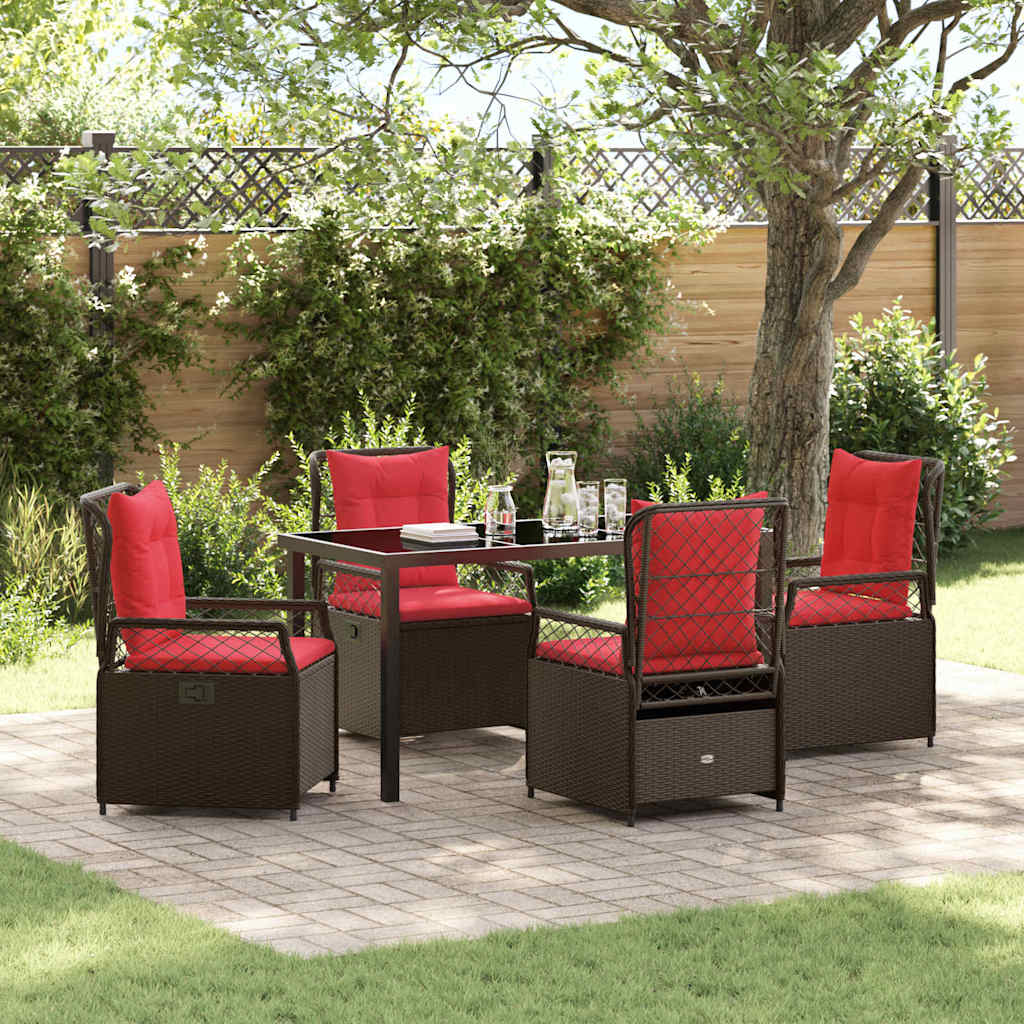 Conjunto de Jantar de Jardim 3 peças Cinzento vime sintético