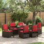 Conjunto de Comedor de Jardín 3 pcs Gris ratán sintético