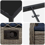 Conjunto de Comedor de Jardín 3 pcs Gris ratán sintético