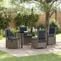 Conjunto de Comedor de Jardín 3 pcs Gris ratán sintético