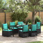 Conjunto de Comedor de Jardín 3 pcs Gris ratán sintético