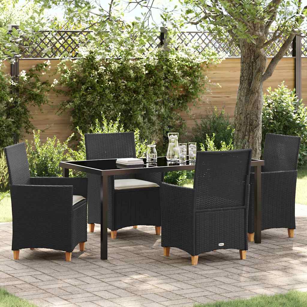 Conjunto de Refeição de Jardim 11 Peças Preto Aço
