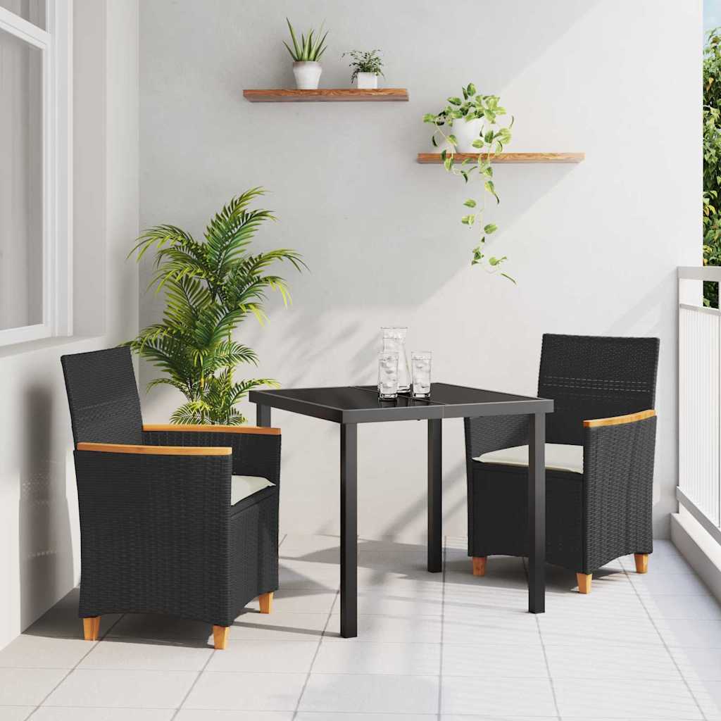 Conjunto de Comedor de Jardín 3 pcs Beige ratán sintético