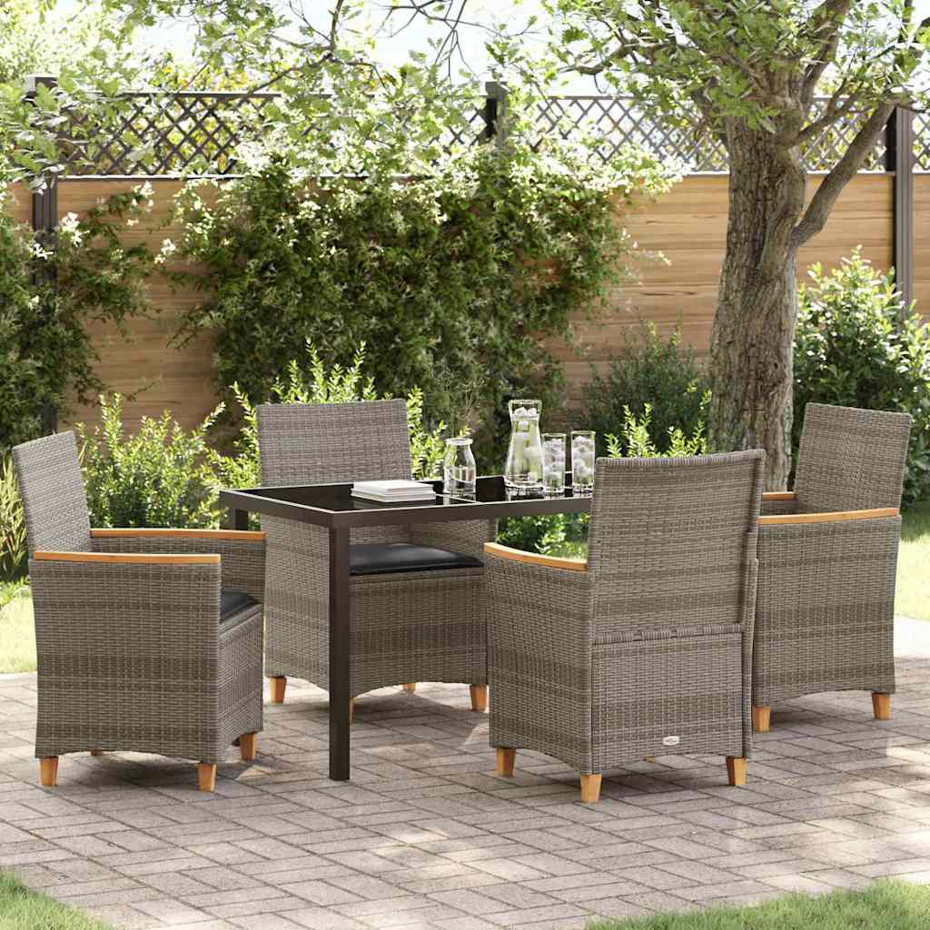 Conjunto de Comedor de Jardín 3 pcs Beige ratán sintético