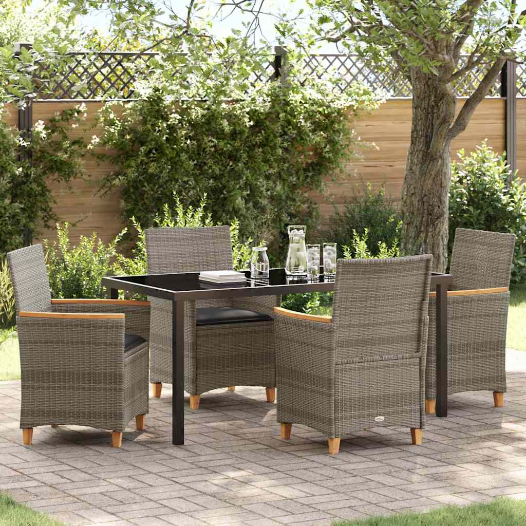 Conjunto de Comedor de Jardín 3 pcs Beige ratán sintético