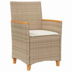 Conjunto de Comedor de Jardín 3 pcs Beige ratán sintético