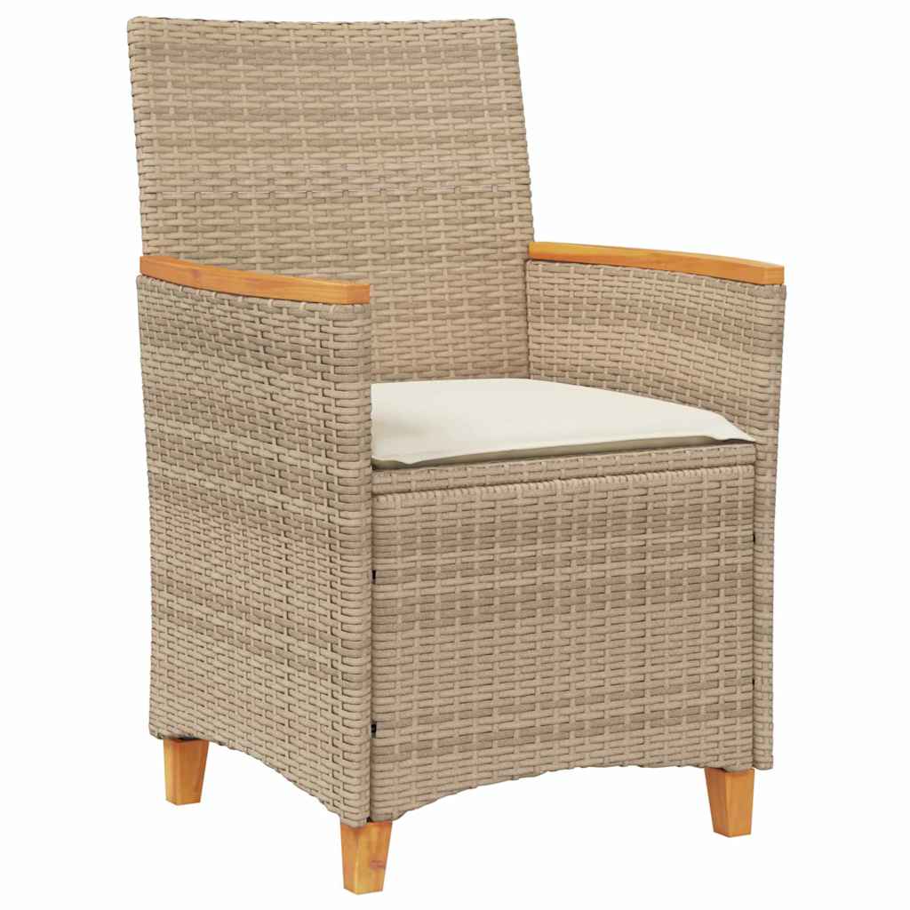 Conjunto de Comedor de Jardín 3 pcs Beige ratán sintético