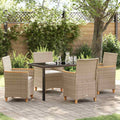 Conjunto de Comedor de Jardín 3 pcs Beige ratán sintético