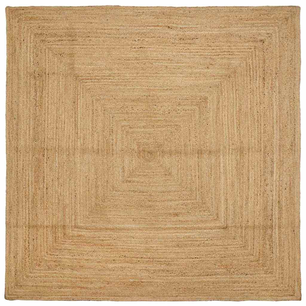Alfombras de área Cuadrado Verde oliva 200 x 200 cm yute