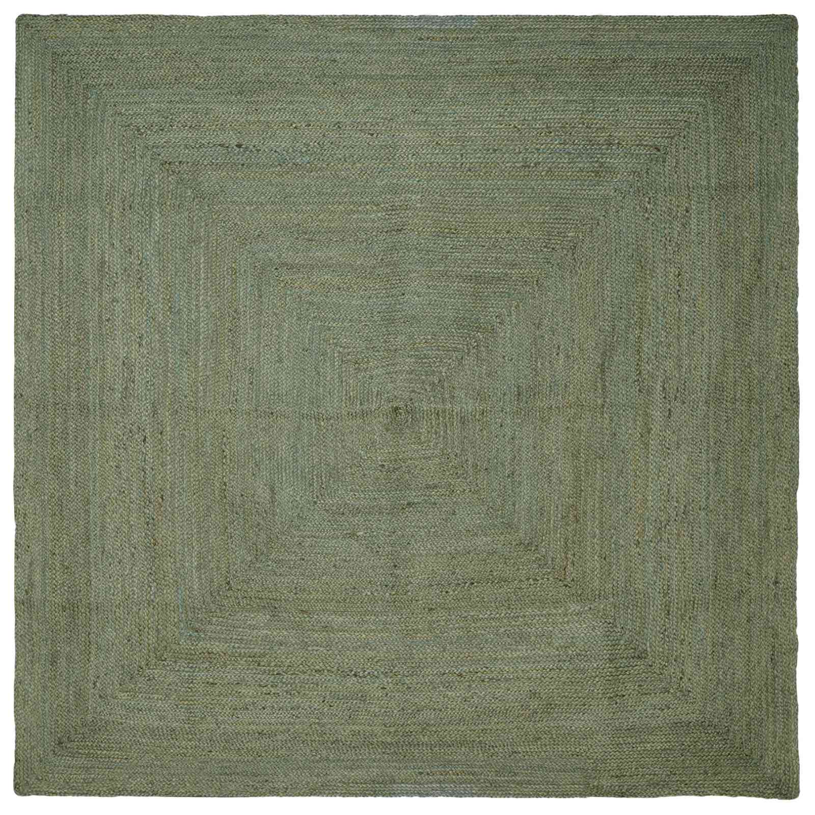 Alfombras de área Cuadrado Verde oliva 200 x 200 cm yute